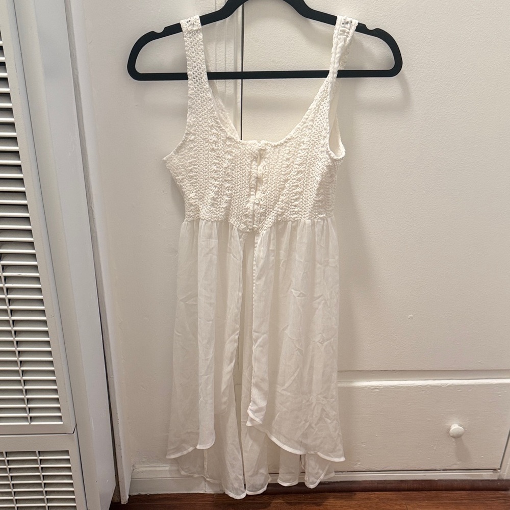 Hollister White High Low Dress